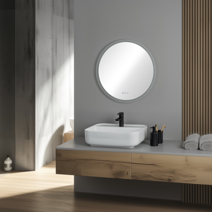 Brilagi - LED RGBW отопляемо огледало за баня CLARA PRO LED/18,5W/230V Ø 60 cm IP44 CRI 90 с димиране + CCT