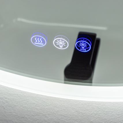 Brilagi - LED RGBW отопляемо огледало за баня CLARA PRO LED/18,5W/230V Ø 60 cm IP44 CRI 90 с димиране + CCT