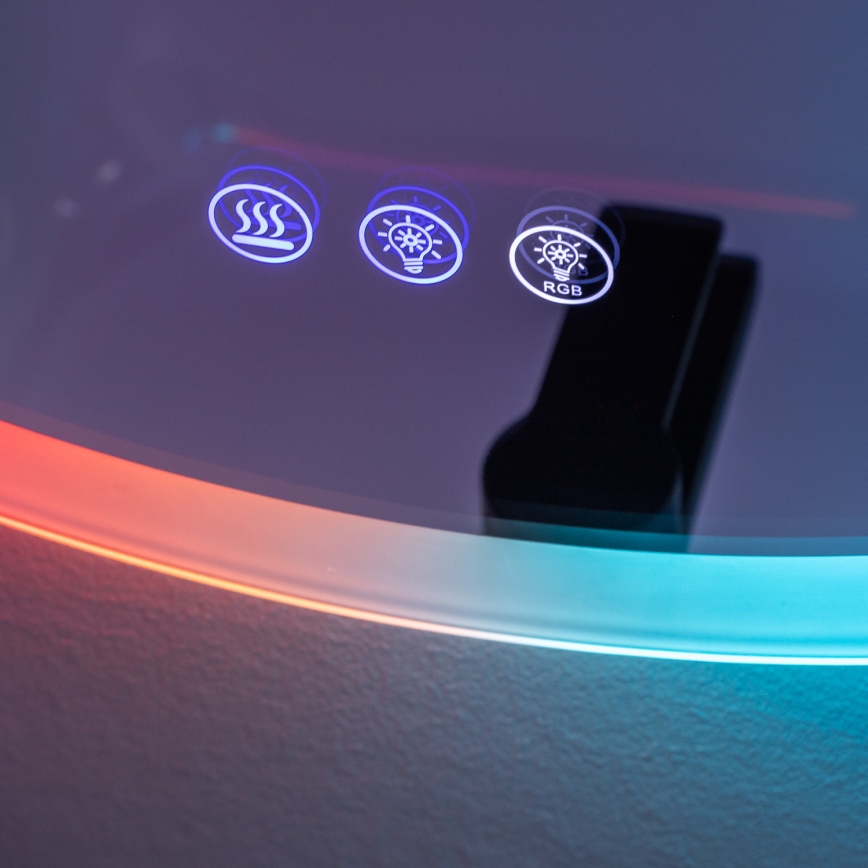 Brilagi - LED RGBW отопляемо огледало за баня CLARA PRO LED/18,5W/230V Ø 60 cm IP44 CRI 90 с димиране + CCT