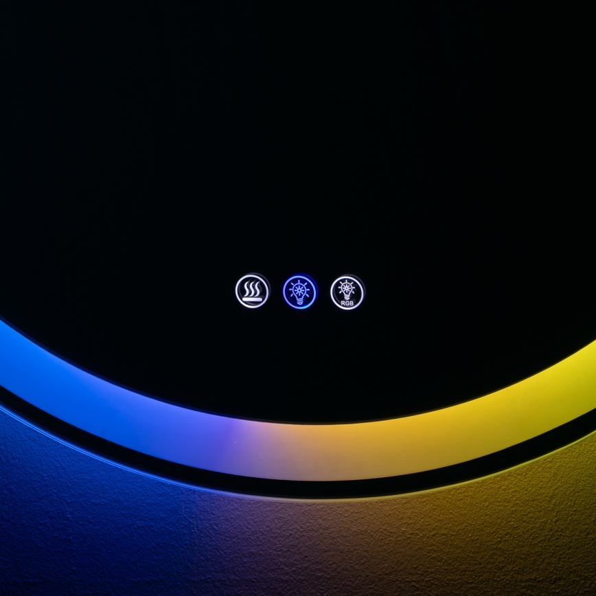 Brilagi - LED RGBW подгряващо огледало за баня AVA PRO LED/18W/230V Ø 60 cm IP44 CRI 90 димируемо + CCT