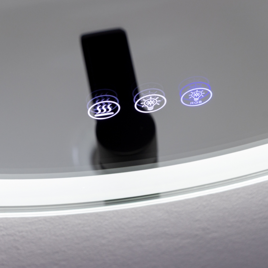 Brilagi - LED RGBW подгряващо огледало за баня AVA PRO LED/18W/230V Ø 60 cm IP44 CRI 90 димируемо + CCT