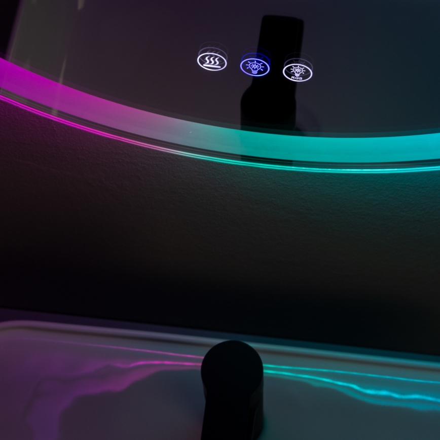 Brilagi - LED RGBW подгряващо огледало за баня AVA PRO LED/18W/230V Ø 60 cm IP44 CRI 90 димируемо + CCT