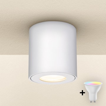 Brilagi - LED RGBW димируемо осветително тяло за баня MIA 1xGU10/30W/230V 2700-6500K Wi-Fi 84x80 mm бяло IP54