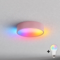 BRILAGI - LED RGBW димируемо таванно осветително тяло CLARE 1xE27/12W/230V Ø 20 cm розово