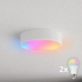 BRILAGI - LED RGBW димируемо таванно осветително тяло CLARE 2xE27/12W/230V 2700-6500K Ø 30 см бяло