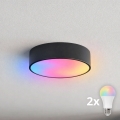 BRILAGI - LED RGBW димируемо таванно осветително тяло CLARE 2xE27/12W/230V 2700-6500K Ø 30 см черно