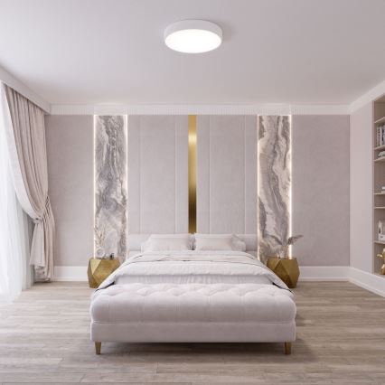Brilagi - LED RGBW димируемо таванно осветително тяло CLARE 2xE27/9W/230V 2700-6500K Ø 30 см Wi-Fi бяло