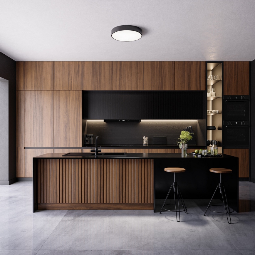 Brilagi - LED RGBW димируемо таванно осветително тяло CLARE 2xE27/9W/230V 2700-6500K Ø 30 см Wi-Fi черно