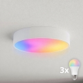 BRILAGI - LED RGBW димируемо таванно осветително тяло CLARE 3xE27/12W/230V 2700-6500K Ø 40 см бяло