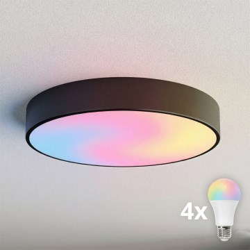 BRILAGI - LED RGBW димируемо таванно осветително тяло CLARE 4xE27/12W/230V 2700-6500K Ø 50 cm Wi‑Fi черно