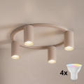 Brilagi - LED RGBW Димируемо таванно осветително тяло SELE 4xGU10/6,5W/230V 2700-6500K бежово