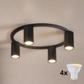 Brilagi - LED RGBW димируемо таванно осветително тяло SELE 4xGU10/6,5W/230V 2700-6500K черно