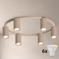 Brilagi - LED RGBW димируемо таванно осветително тяло SELE 6xGU10/6,5W/230V 2700-6500K бежово + дистанционно управление