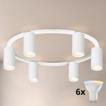 Brilagi - LED RGBW Димируемо таванно осветително тяло SELE 6xGU10/6,5W/230V 2700-6500K бяло + дистанционно управление