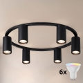 Brilagi - LED RGBW димируемо таванно осветително тяло SELE 6xGU10/6,5W/230V 2700-6500K черно + дистанционно управление