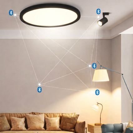 Brilagi - LED RGBW Димируемо таванно осветително тяло VIBE LED/24W/230V 3000-6500K диам. 29 см черно + дистанционно управление