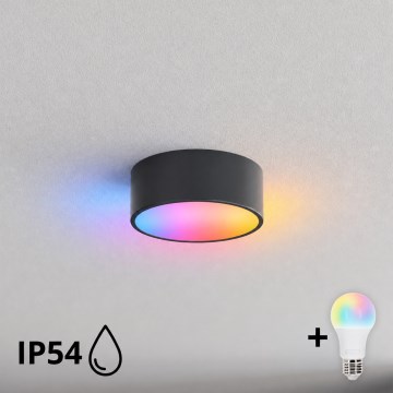 BRILAGI - LED RGBW димируемо таванно осветително тяло за баня CLARE 1xE27/12W/230V Ø 20 см антрацит IP54