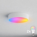 BRILAGI - LED RGBW димируемо таванно осветително тяло за баня CLARE 2xE27/12W/230V 2700-6500K Ø 30 cm IP54 бяло