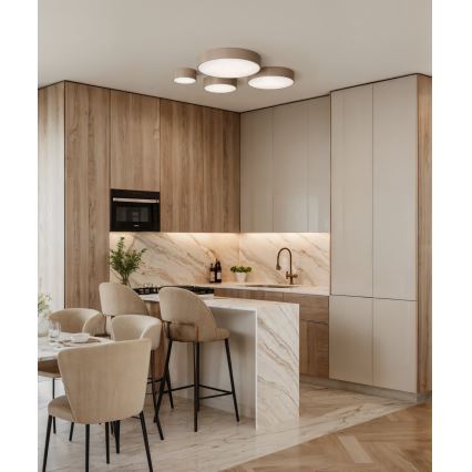 Brilagi - LED RGBW димируемо таванно осветително тяло за баня CLARE 2xE27/9W/230V 2700-6500K Ø 30 см IP54 Wi-Fi бежово