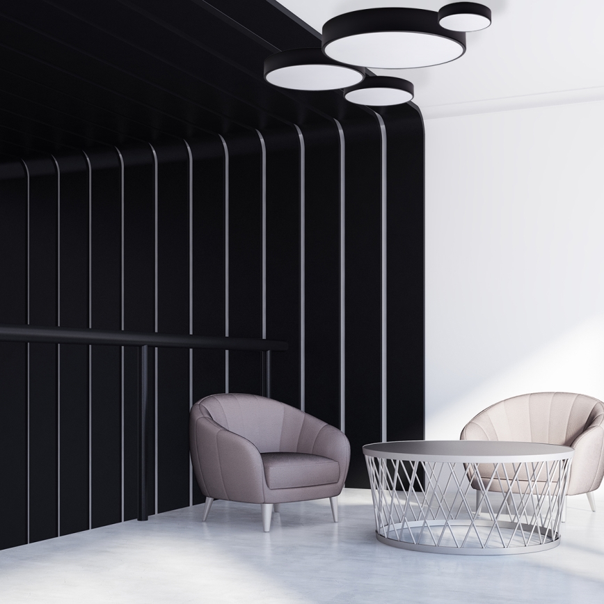 Brilagi - LED RGBW димируем плафон за баня CLARE 2xE27/9W/230V 2700-6500K Ø 30 см IP54 Wi-Fi черен