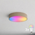 BRILAGI - LED RGBW димируемо таванно осветително тяло за баня CLARE 3xE27/12W/230V 2700-6500K Ø 40 см IP54 бежово