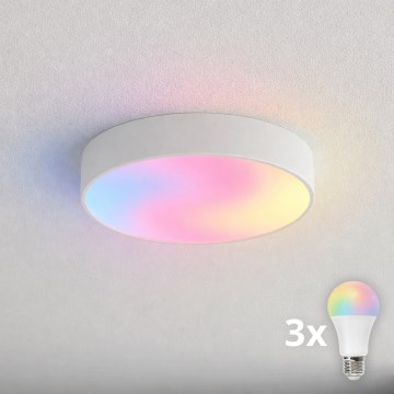 Brilagi - LED RGBW димируемо таванно осветително тяло за баня CLARE 3xE27/9W/230V 2700-6500K Ø 40 см IP54 Wi-Fi бяло