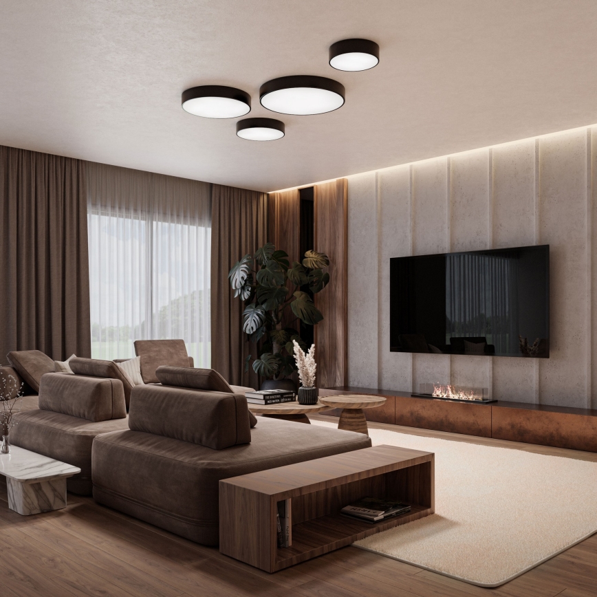 Brilagi - LED RGBW димируемо таванно осветително тяло за баня CLARE 3xE27/9W/230V 2700-6500K Ø 40 см IP54 Wi-Fi черно