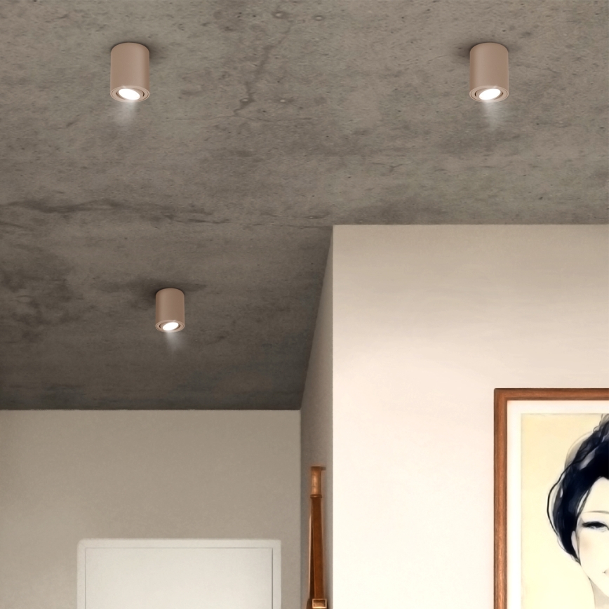 Brilagi - LED RGBW димируемо точково осветително тяло MIA 1xGU10/30W/230V 2700-6500K Wi-Fi 100x80 mm бежово