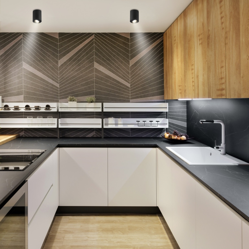 Brilagi - LED RGBW димируемо точково осветително тяло MIA 1xGU10/30W/230V 2700-6500K Wi-Fi 100x80 mm черно