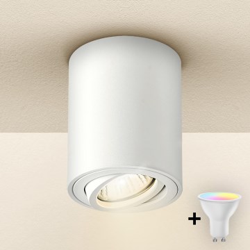 Brilagi - LED RGBW димируемо точково осветително тяло MIA 1xGU10/30W/230V 2700–6500K Wi-Fi 100x80 мм бяло