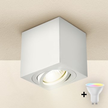 Brilagi - LED RGBW димируемо точково осветително тяло MIA 1xGU10/6W/230V 3000K 84x80 mm бяло + дистанционно управление