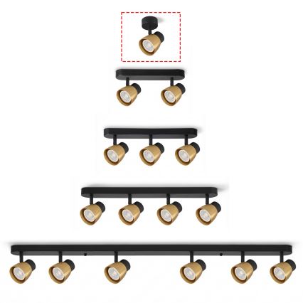 Brilagi - LED RGBW димируемо точково осветително тяло NUGGET 1xGU10/6W/230V черно/златно