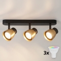 BRILAGI - LED RGBW димируемо точково осветително тяло NUGGET 3xGU10/4,8W/230V черно/златисто