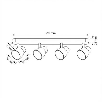 Brilagi - LED RGBW димируемо точково осветително тяло NUGGET 4xGU10/4,8W/230V 3000K черно/златно + дистанционно управление