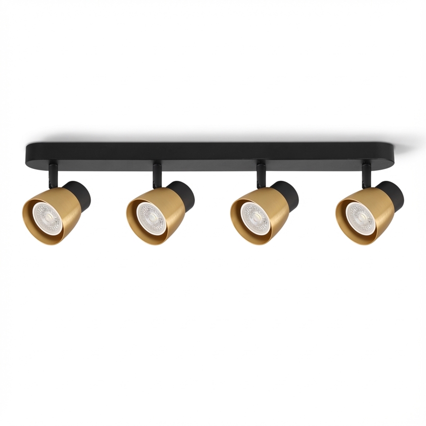 Brilagi - LED RGBW димируемо точково осветително тяло NUGGET 4xGU10/6W/230V 2700-6500K Wi-Fi черно/златно