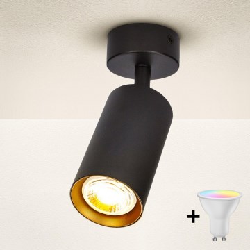 Brilagi - LED RGBW Димируемо точково осветително тяло SELE 1xGU10/4,8W/230V 3000K черно/златно + дистанционно управление