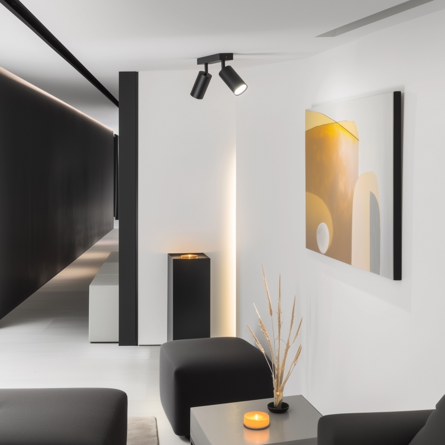 Brilagi - LED RGBW димируемо точково осветително тяло SELE 2xGU10/4,8W/230V 3000K черно + дистанционно управление