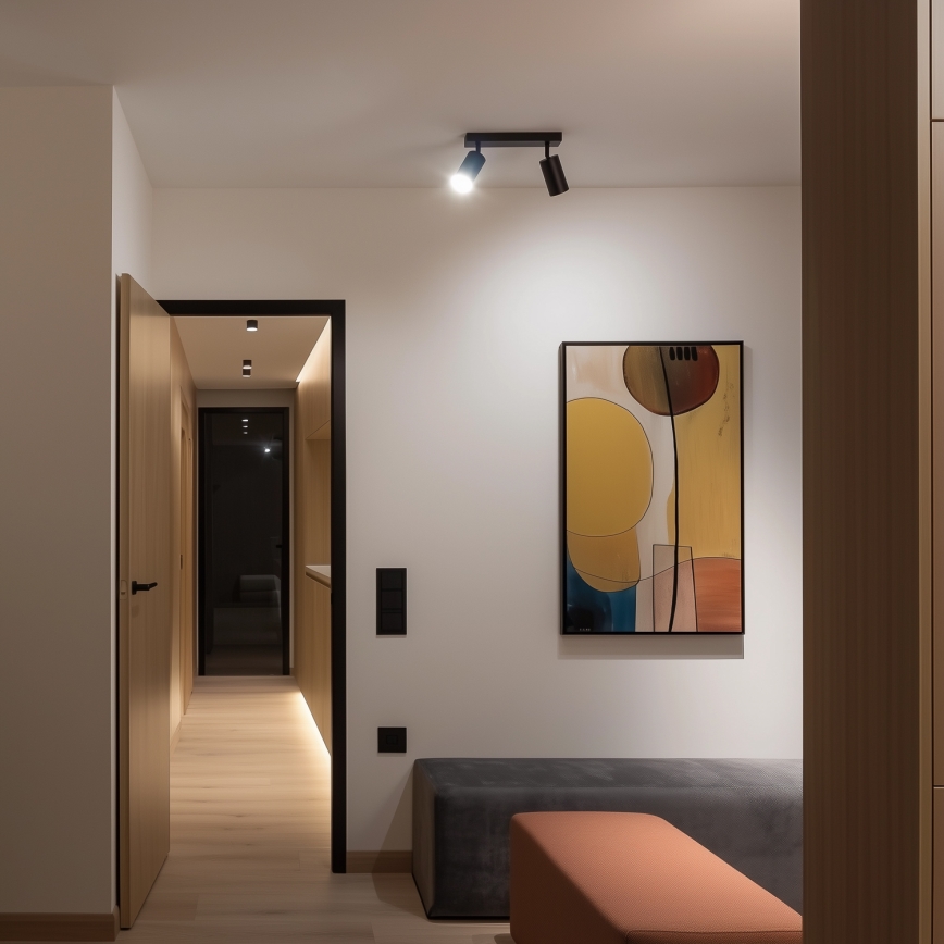 Brilagi - LED RGBW димируемо точково осветително тяло SELE 2xGU10/6W/230V 3000K черно/златисто + дистанционно управление