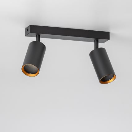 Brilagi - LED RGBW димируемо точково осветително тяло SELE 2xGU10/6W/230V 3000K черно/златисто + дистанционно управление