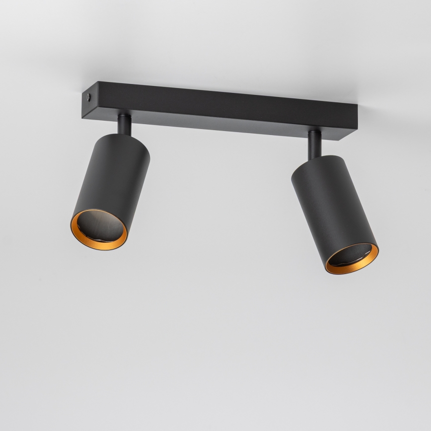 Brilagi - LED RGBW димируемо точково осветително тяло SELE 2xGU10/6W/230V 3000K черно/златисто + дистанционно управление