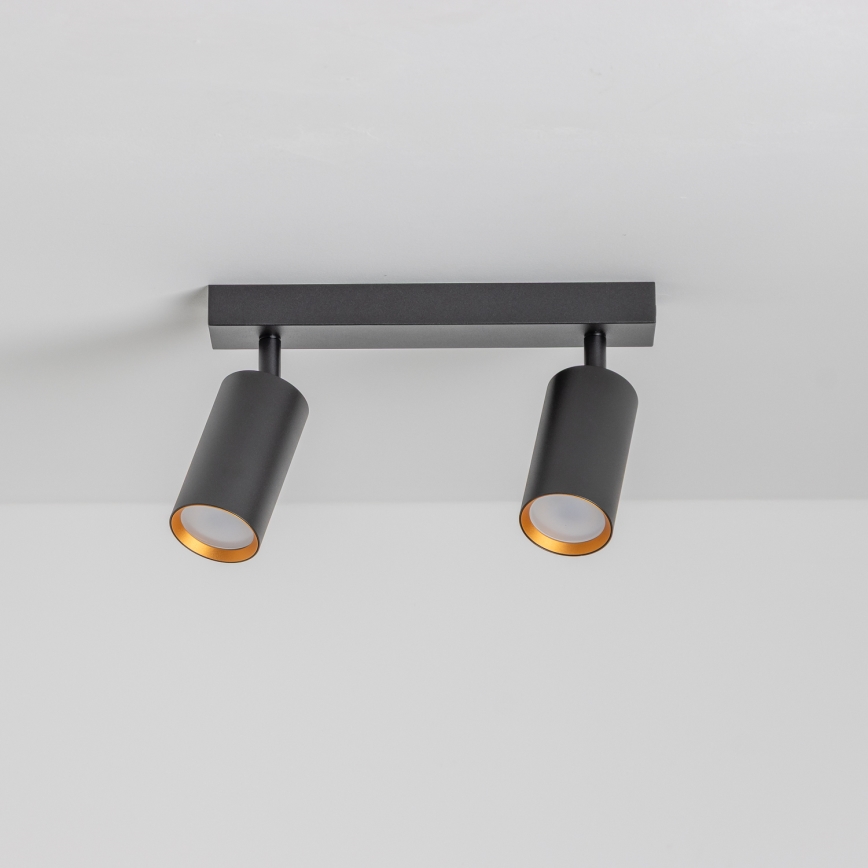 Brilagi - LED RGBW димируемо точково осветително тяло SELE 2xGU10/6W/230V 3000K черно/златисто + дистанционно управление