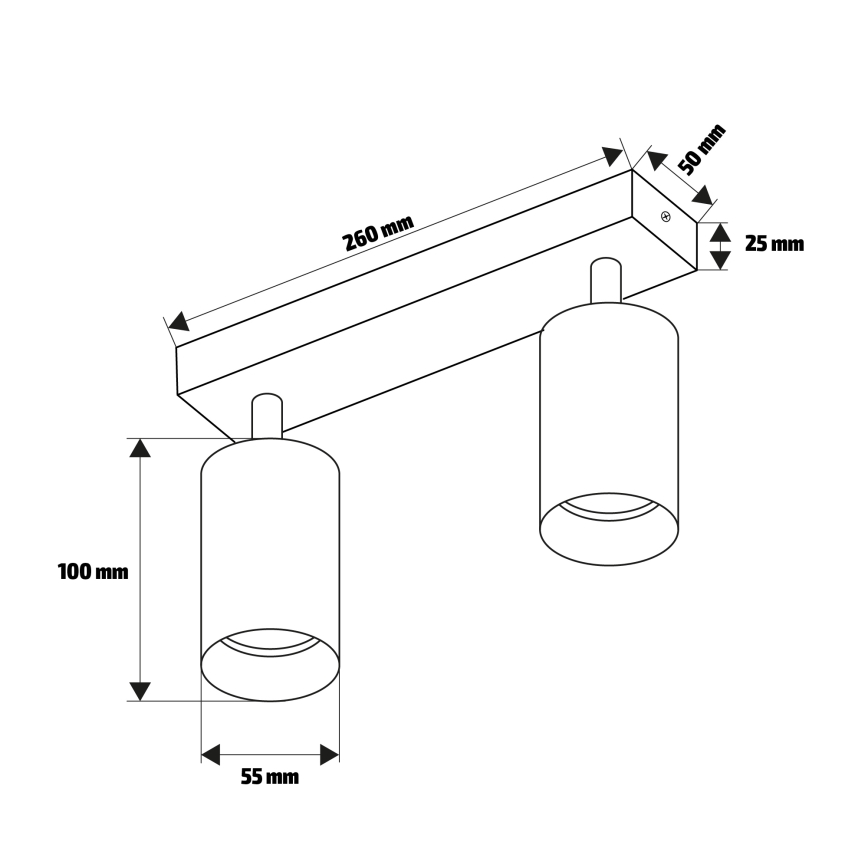 Brilagi - LED RGBW димируемо точково осветително тяло SELE 2xGU10/6W/230V 3000K черно/златисто + дистанционно управление