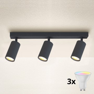 Brilagi - LED RGBW димируемо точково осветително тяло SELE 3xGU10/4,8W/230V 3000K антрацит + дистанционно управление