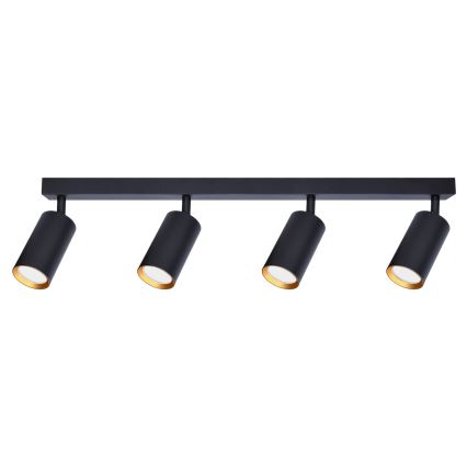 Brilagi - LED RGBW димируемо точково осветително тяло SELE 4xGU10/4,8W/230V 3000K черно/златисто + дистанционно управление