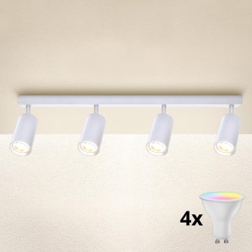 Brilagi - LED RGBW димируемо точково осветително тяло SELE 4xGU10/6W/230V 3000K бяло + дистанционно управление