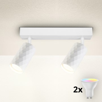 Brilagi - LED RGBW димируемо точково осветително тяло SELE DIAMANT 2xGU10/4,8W/230V 3000K бяло + дистанционно управление