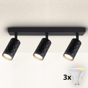 Brilagi - LED RGBW димируемо точково осветително тяло SELE DIAMANT 3xGU10/6,5W/230V 2700-6500K Wi-Fi черно
