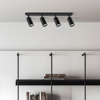 Brilagi - LED RGBW димируемо точково осветително тяло SELE DIAMANT 4xGU10/4,8W/230V 3000K черно + дистанционно управление
