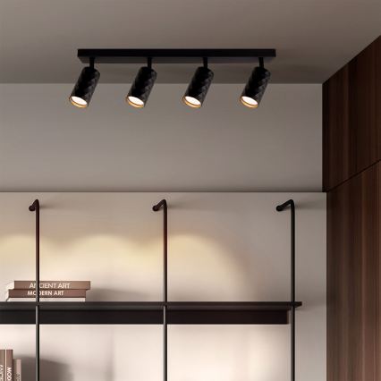 Brilagi - LED RGBW димируемо точково осветително тяло SELE DIAMANT 4xGU10/4,8W/230V 3000K черно + дистанционно управление
