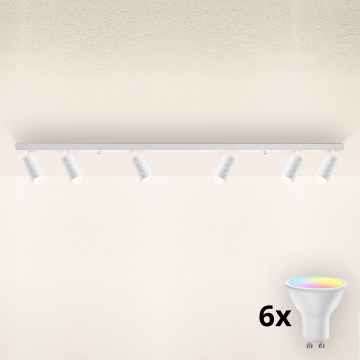 Brilagi - LED RGBW димируемо точково осветително тяло SELE DIAMANT 6xGU10/6,5W/230V 2700-6500K Wi-Fi бяло
